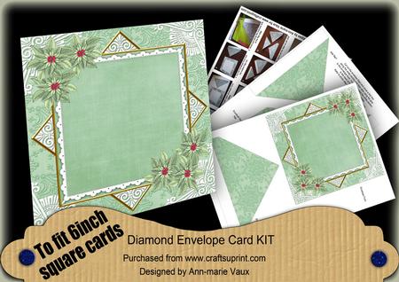 Mint Poinsettia 6inch Diamond Envelope Mini Kit