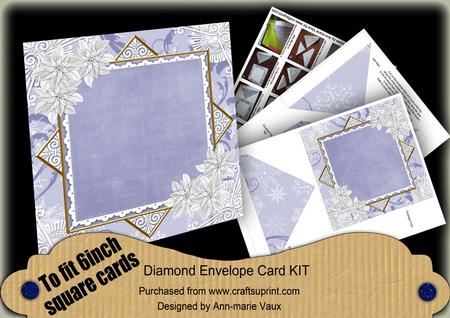 Robin Blue Poinsettia 6inch Diamond Envelope Mini Kit