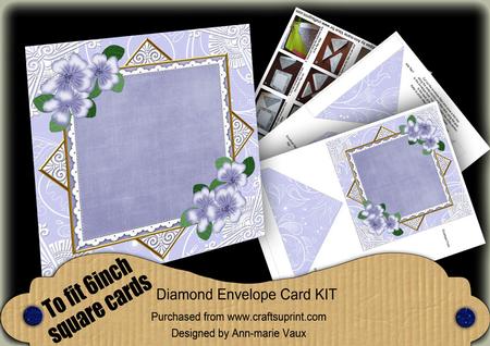 Love Ducks Blue Blossom 6inch Diamond Envelope Mini Kit