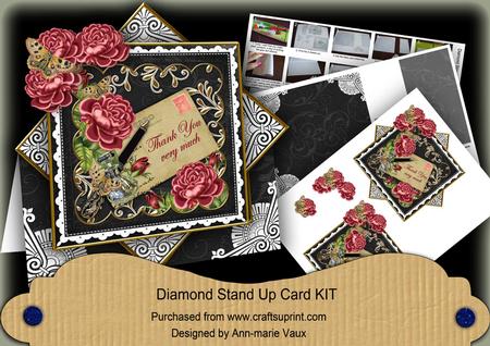 Dpink & Black Rose Thank You Diamond Card Mini Kit