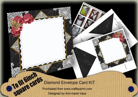 Dpink & Black Rose 6inch Diamond Envelope Mini Kit