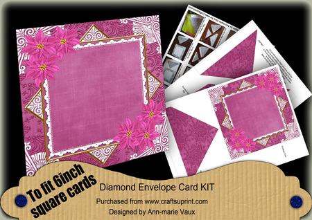 Cerise Poinsettia 6inch Diamond Envelope Mini Kit
