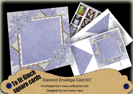 Blue Trio Poinsettia 6inch Diamond Envelope Mini Kit