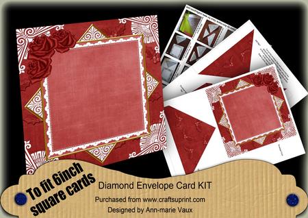 Christmas Roses Red Poin 6inch Diamond Envelope Mini Kit