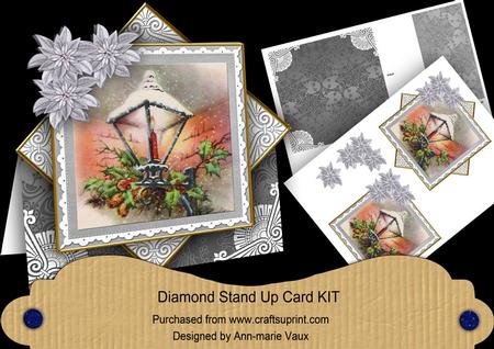 Lantern Silver Poinsettia Diamond Mini Card Kit