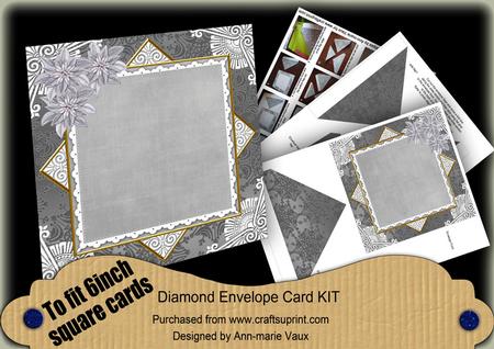 Lantern Silver Poinsettia 6inch Diamond Envelope Mini Kit