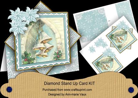 Snowbells Teal Poinsettia Diamond Mini Card Kit