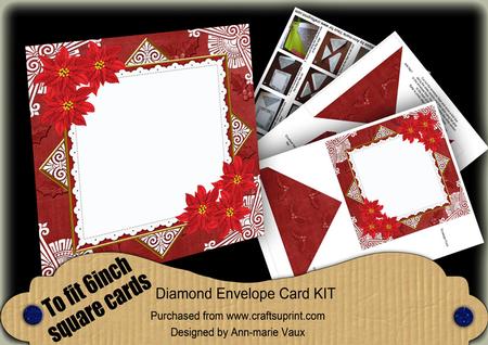 Red Candle Poinsettia 6inch Diamond Envelope Mini Kit