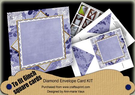 Blue Oriental Fern 6inch Diamond Envelope Mini Kit