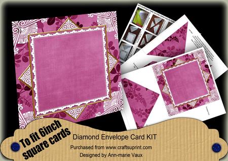 Cerise Oriental Fern 6inch Diamond Envelope Mini Kit