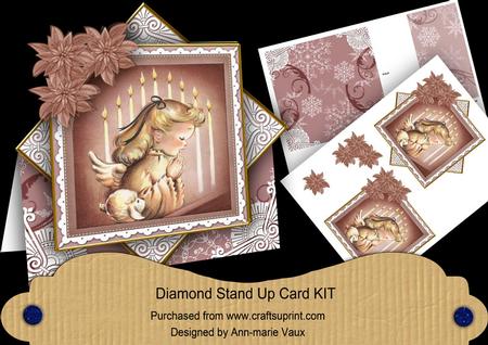 Preying Angel Plum Poinsettia Diamond Card Mini Kit