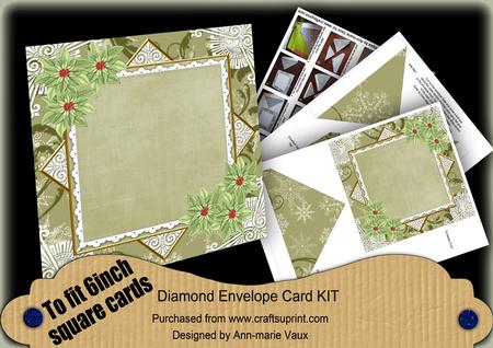Postbox Olive Poinsettia 6inch Diamond Envelope Mini Kit