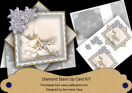 Ice Church Silver Poinsettia Diamond Card Mini Kit
