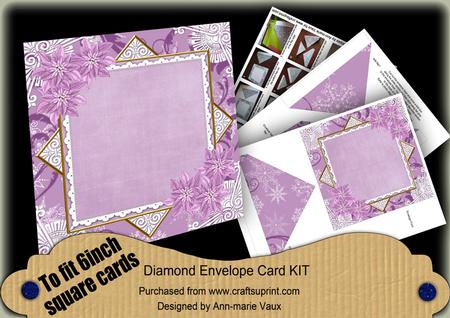 Lilac Snowscene2 Poinsettia 6inch Diamond Envelope Mini Kit
