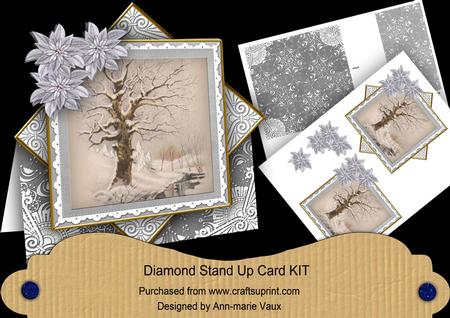 Snow Stream Silver Poinsettia Diamond Card Mini Kit