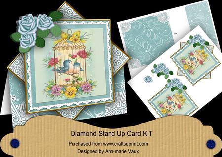 Lovebirds Teal Roses Diamond Card Mini Kit