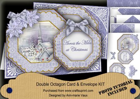 Blue Church Across the Miles Double Octagon Card Kit