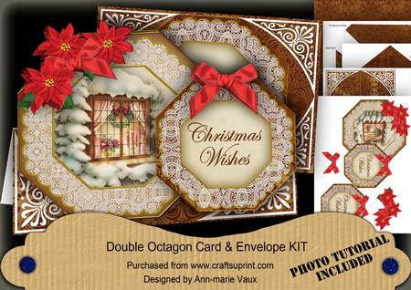 Snow Window Christmas Wishes Double Octagon Card Kit