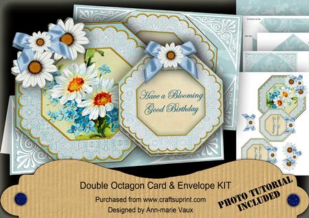 Daisies Blooming Good Birthday Double Octagon Card Kit
