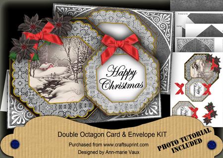 Winter Walk Happy Christmas Double Octagon Card Kit