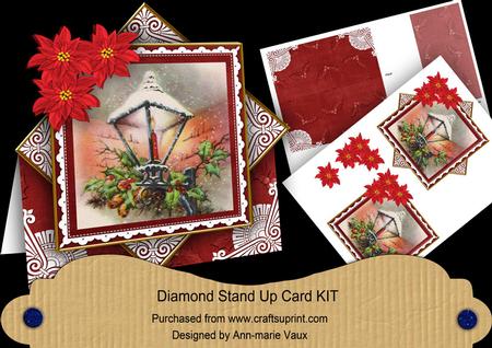 Christmas Lantern Poinsettia Diamond Card Mini Kit