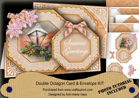 Lantern Seasons Greetings Double Octagon Card Kit