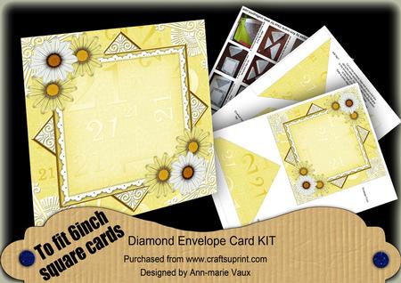 Lemon Daisy 21st Birthday 6inch Diamond Envelope Mini Kit