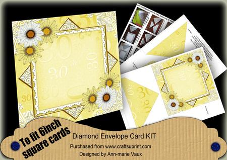 Lemon Daisy 30th Birthday 6inch Diamond Envelope Mini Kit
