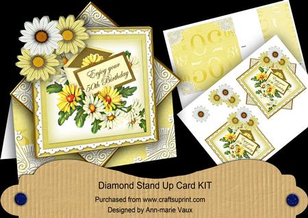 Lemon Daisy 50th Birthday Diamond Card Mini Kit