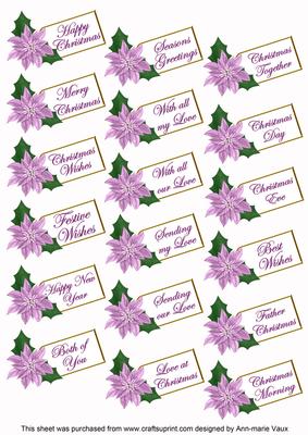 Snowscene Lilac Star Kit Upsell Sentiment Message Labels