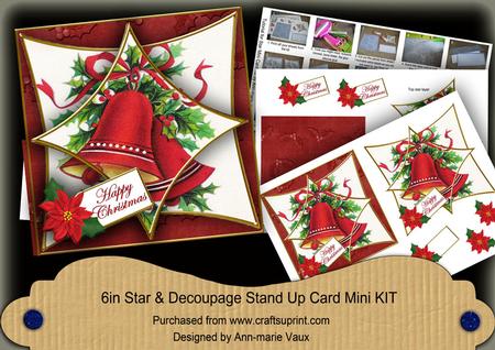 Christmas Bells 3D Star Card Mini Kit