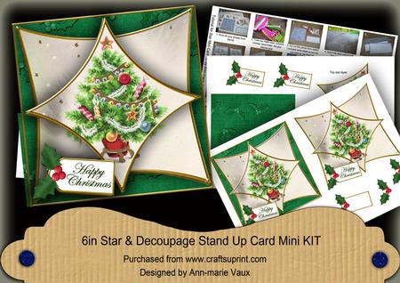 Elegant Tree Green 3D Star Card Mini Kit