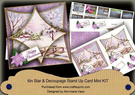 Pretty Snowscene Lilac 3D Star Card Mini Kit