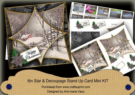 Winter Walk Black 3D Star Card Mini Kit
