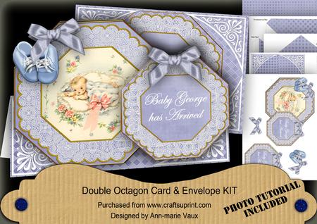 Baby George Has Arrived! Double Octagon Card Envelope Kit