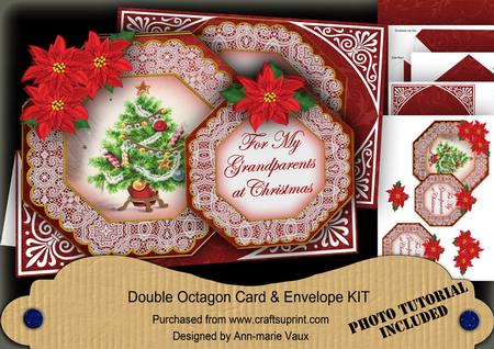 Elegant Treer Grandparents Double Octagon Card Envelope Kit