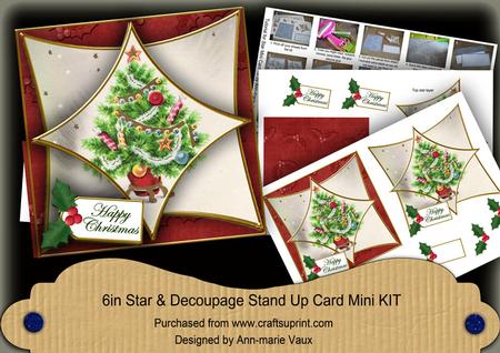 Elegant Tree Red 3D Star Card Mini Kit