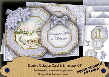 Pretty Snowscene Across the Miles Double Octagon Card Kit