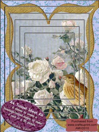 White Roses and Bird Tunnel Topper Kit