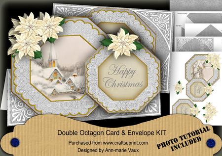 Ice Church Happy Christmas Double Octagon Card Kit