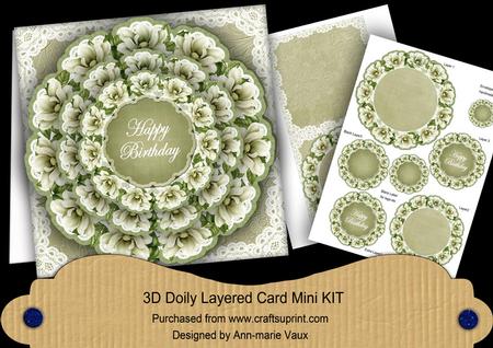 Olive Magnolia Happy Birthday 3D Doily Card Mini Kit