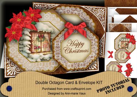 Christmas Window Happy Christmas Double Octagon Card Kit