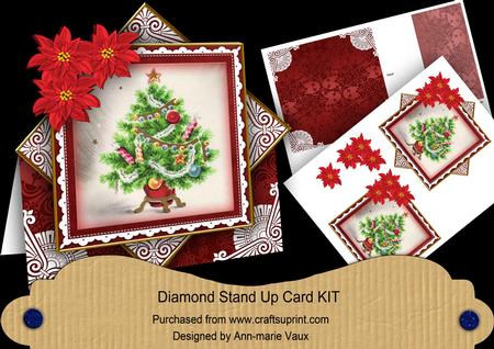Elegant Tree Red 3D Diamond Card Mini Kit