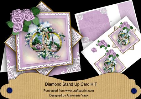 Lilac Rings Rose 3D Diamond Card Mini Kit