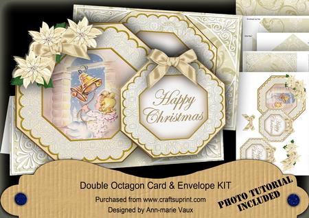 Angel Bell Happy Christmas Double Octagon Card Kit