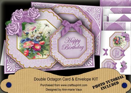 Wildflowers Lilac Happy Birthday Double Octagon Card Kit
