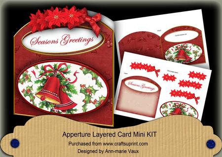 C Bells Seasons Greetings Aperture Decoupage Card Mini Kit