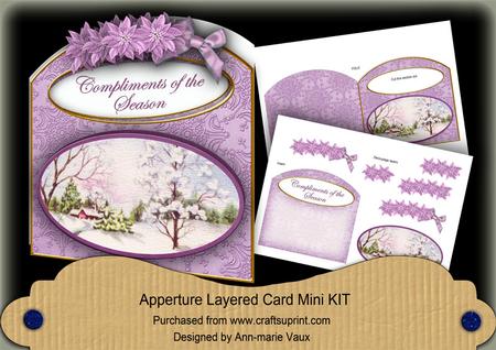 Scene Compliments of Season Aperture Decoupage Card Mini Kit