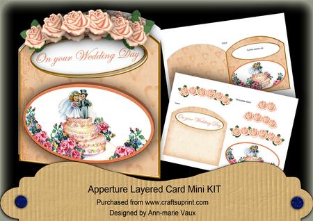 Wedding Cake Wedding Day Aperture Decoupage Card Mini Kit