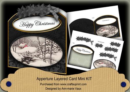 Winter Walk Happy Christmas Aperture Decoupage Card Mini Kit
